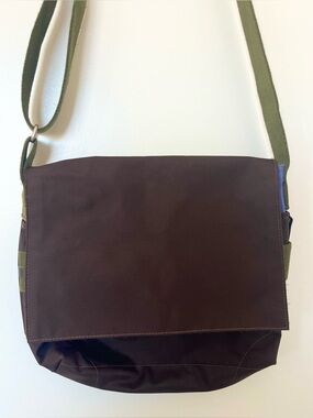 Jack Gomme Paris Crossbody Messenger Travel Bag Purse Brown Green